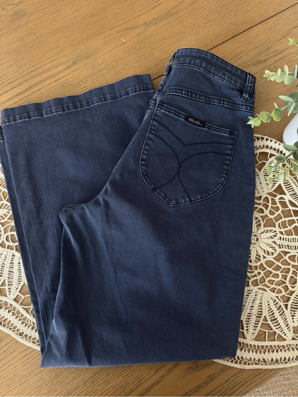 Rolla’s High Rise Wide Leg Jeans Size 28 Aussie 10 Blue Wash